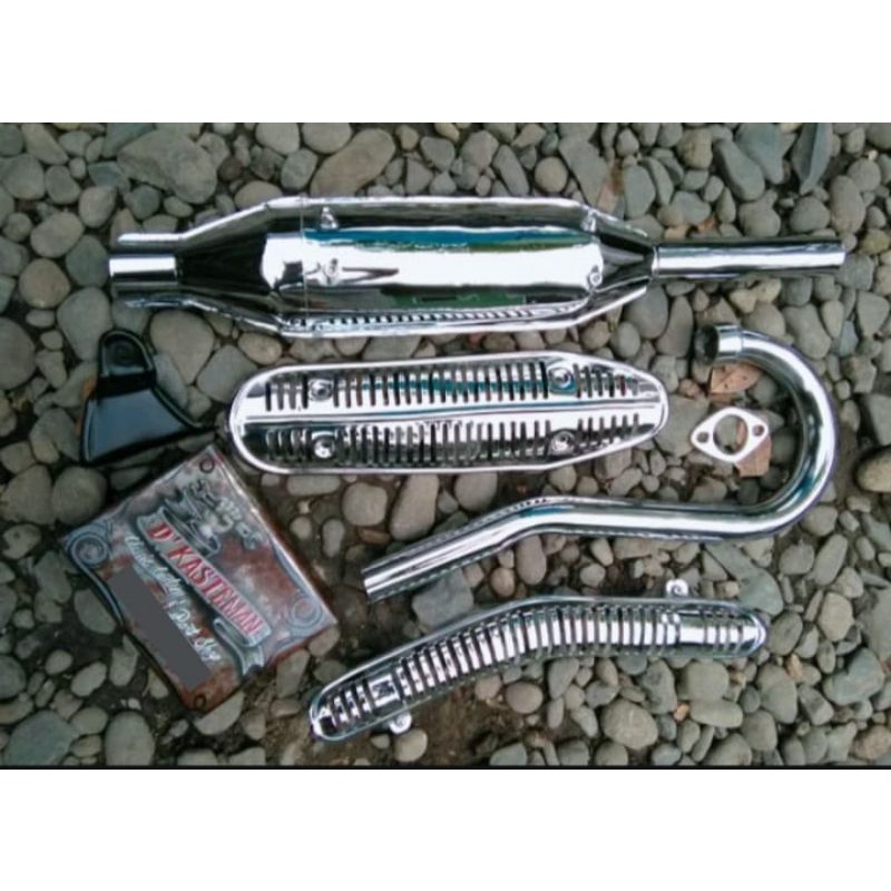 knalpot model honda cl 125 ,100 full chrome