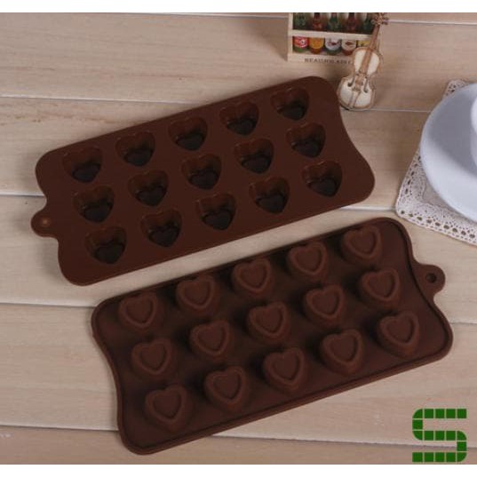 Cetakan Kue Puding Cokelat Es Batu Berbentuk Hati 15 Kotak ck734