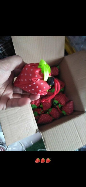 Tas Lipat Kantung Belanja Serbaguna Bentuk Strawberry | Shopping Bag Murah Jakarta Pink Ungu Biru