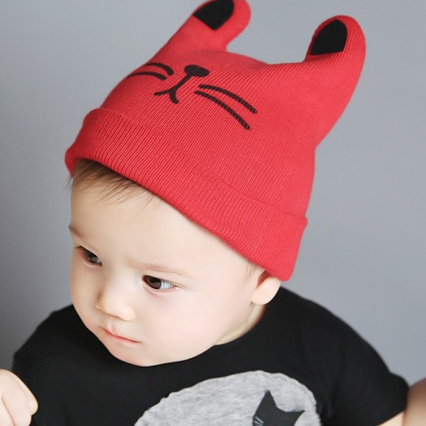 Topi Anak Laki Laki IMPORT Motif Kucing Wol Usia 6 bulan 1 2 3 Tahun Topi Anak Elastis Premium SALE