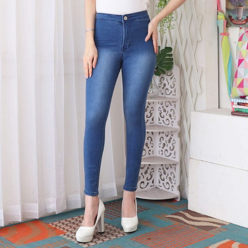 celana jeans wanita high waist//celana panjang wanita