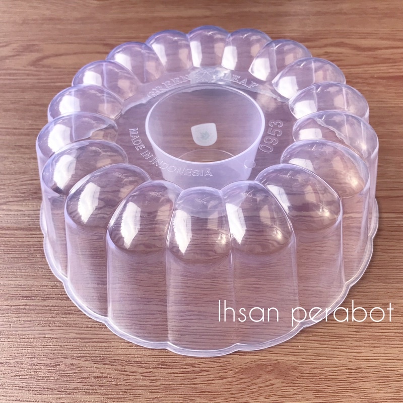 cetakan puding polkadot green leaf / cetakan ager / loyang agar