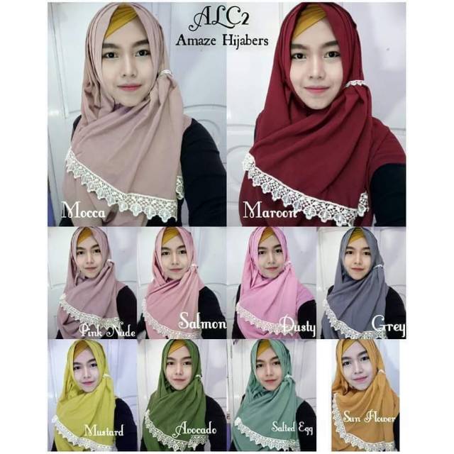 [READY] Pashmina Instan ALC2 Tiara Hijabers