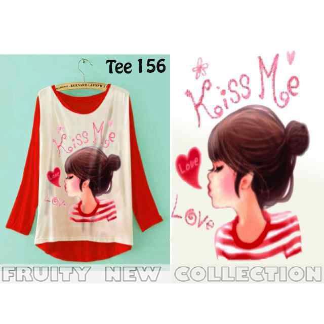 KISS ME FULL PRINT BAHAN SPANDEK KAOS ADEM FIT TO L RP 45000