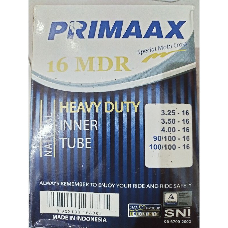 BAN DALAM PRIMAAX 90/100 RING 16 HEAVY DUTY 70/90-16 80/90-16