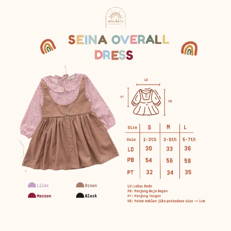 Domikado | Seina overall dress | Setelan anak perempuan | Overall anak | Dress anak