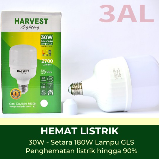 30W HARVEST LIGHTING Lampu Kapsul LED T-Bulb 30 watt Lampu Hemat Energi Original Bersertifikat SNI dan Bergaransi