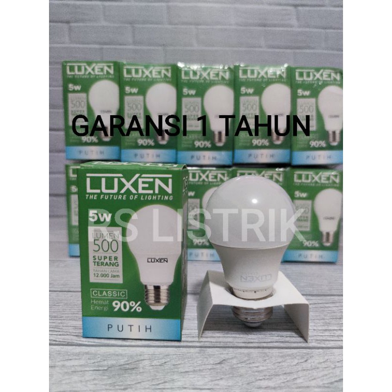 LUXEN LAMPU LED BULB 5W 5 WATT CLASSIC CO PUTIH 6500K COOL DAYLIGHT