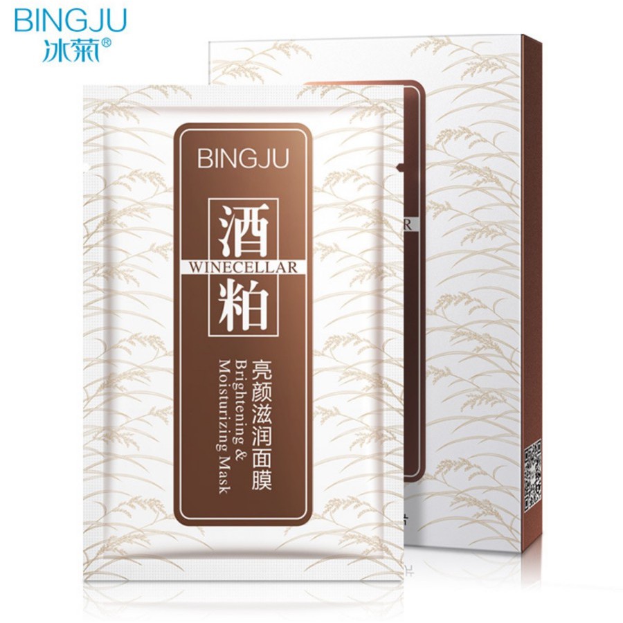 BJWI bingju wine brightening face sheet mask masker wajah kecantikan