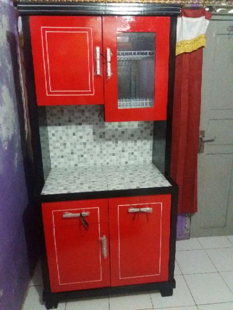Promo! Lemari Dapur / Lemari Sayur / Rak Piring Kayu Minimalis 2 Pintu