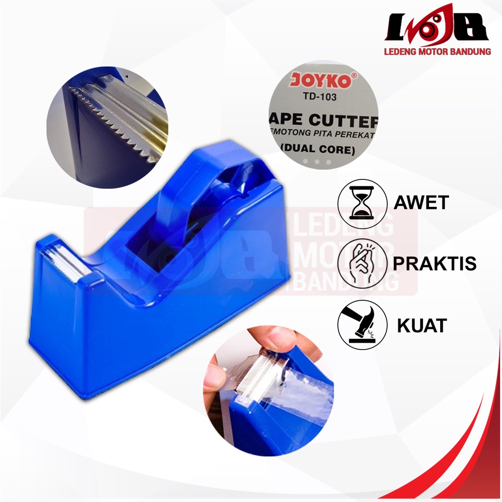 Joyko Tape Dispenser TD 103 Tempat Alat Pemotong Lakban Potong Isolasi Besar Kecil Dual Core