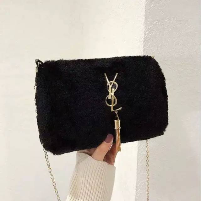 Tas Selempang Y8L Bulu / Tas Fashion / Tas Cewek / Sling Bag / Tas Import