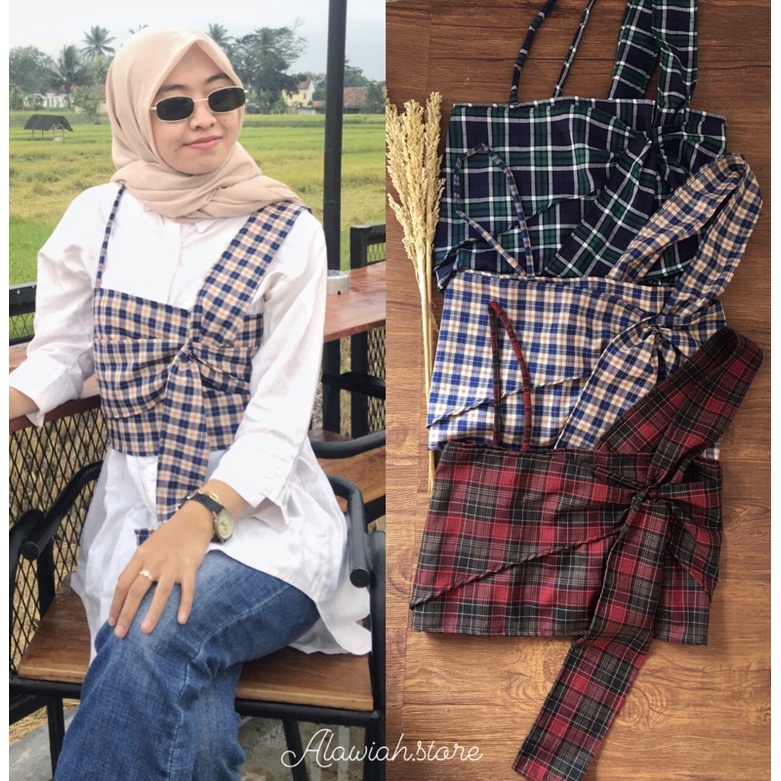 [TANKTOP MURAH]NARUNA TOP/MAURA SET/CROP TOP/ROMPI/VEST/TANKTOP HALAL KOREA HIJAB MOTIF SQUARE/AURO 