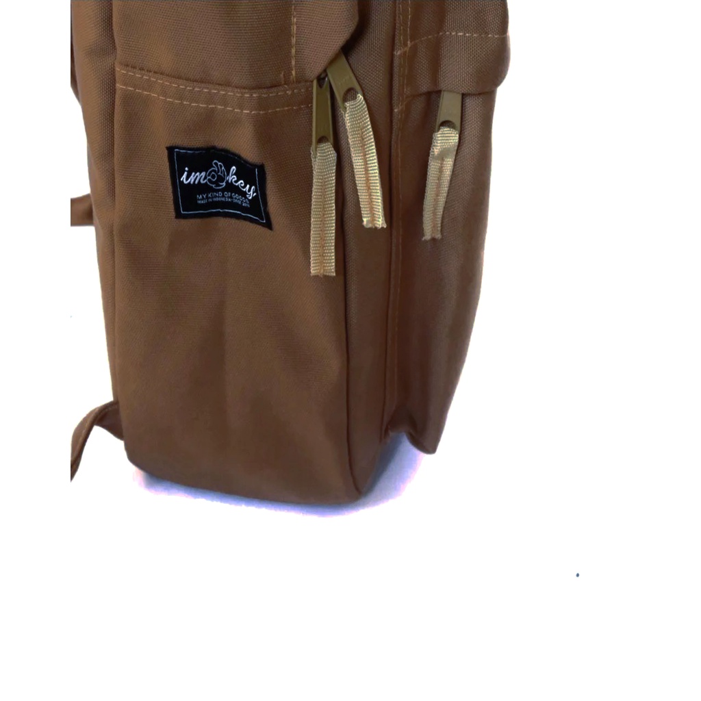 Imokey Orbit Brown Backpack - Tas Ransel Pria - Tas Ransel Wanita