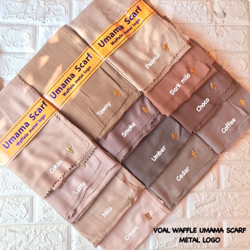 [SIAP KIRIM] SEGIEMPAT VOAL WAFFLE LC UMAMA SCARF / HIJAB JILBAB SQUARE VOAL BAMBOO UMAMA LASER CUT