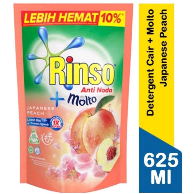 rinso detergent cair molto japanese peach 625ml