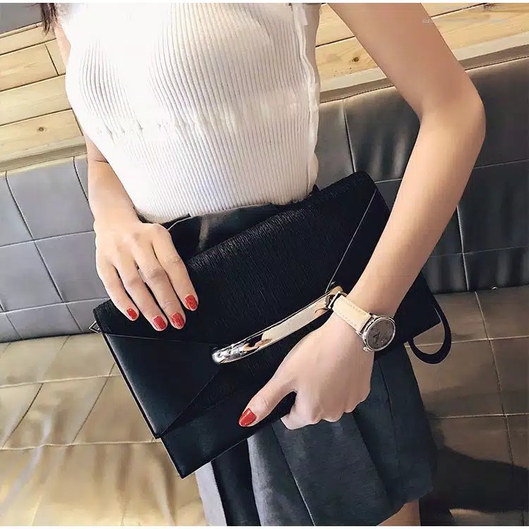 BJ1099 - BLACK/BRONZE/PINK - TAS PESTA CLUTCH SLEMPANG KEKINIAN BEST SELLER TALI RANTAI MEWAH ELEGAN TAS WANITA FASHION IMPORT MODIS ELEGAN TERMURAH TERLARIS TERBARU BAGSTORE JAKARTA TAS BATAM GT1455 B2332 BQ2606 LT1740 EL099 CR7408