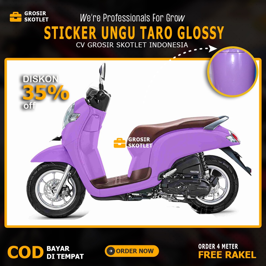 ALL NEW FLASH SALE Stiker skotlet motor mobil keren oracal 651 skotlet ungu taro glossy scotlite mot