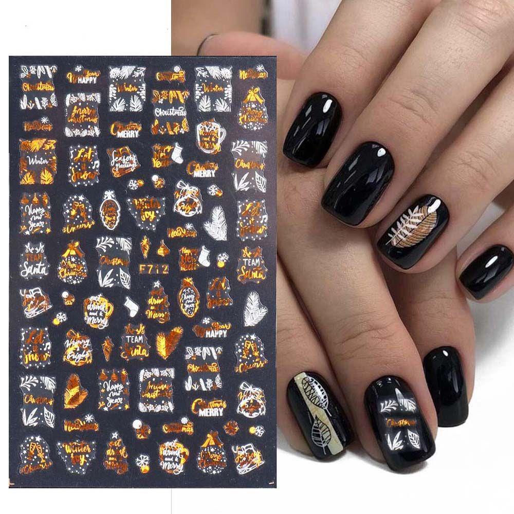 Mxbeauty Christmas Stiker Kuku Wanita Musim Dingin Pesona Elk Manicure Aksesoris Pohon Natal Tanduk Rusa Nail Art Dekorasi