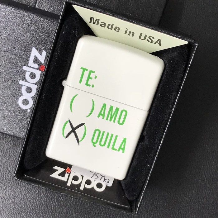 terbaru ZIPPO LIGHTER / MANCIS KOREK API ZIPPO ORIGINAL - WHITE MATTE TEQUILA