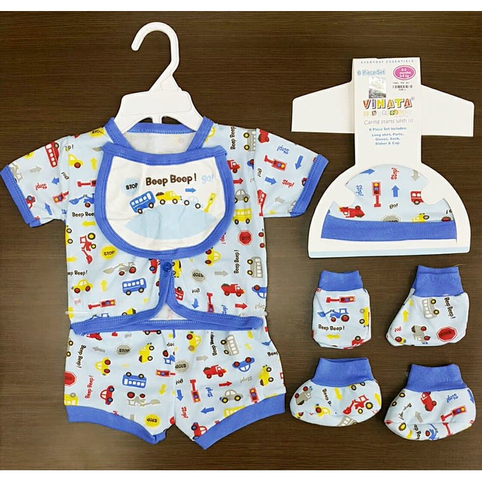 setelan bayi set pendek yobel-setelan bayi cowok set-setelan murah-setelan 5in 1