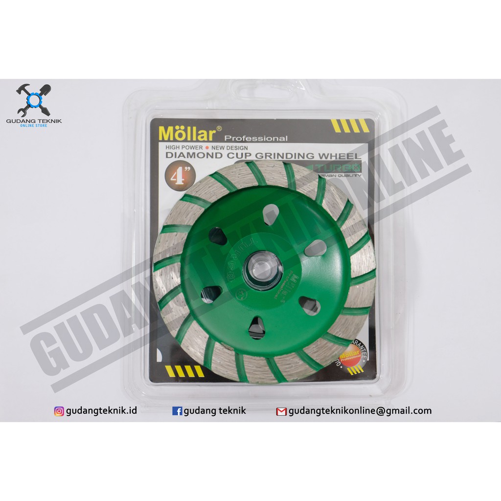 DIAMOND CUP GRINDING WHEEL TURBO MOLLAR 4&quot; (GREEN)