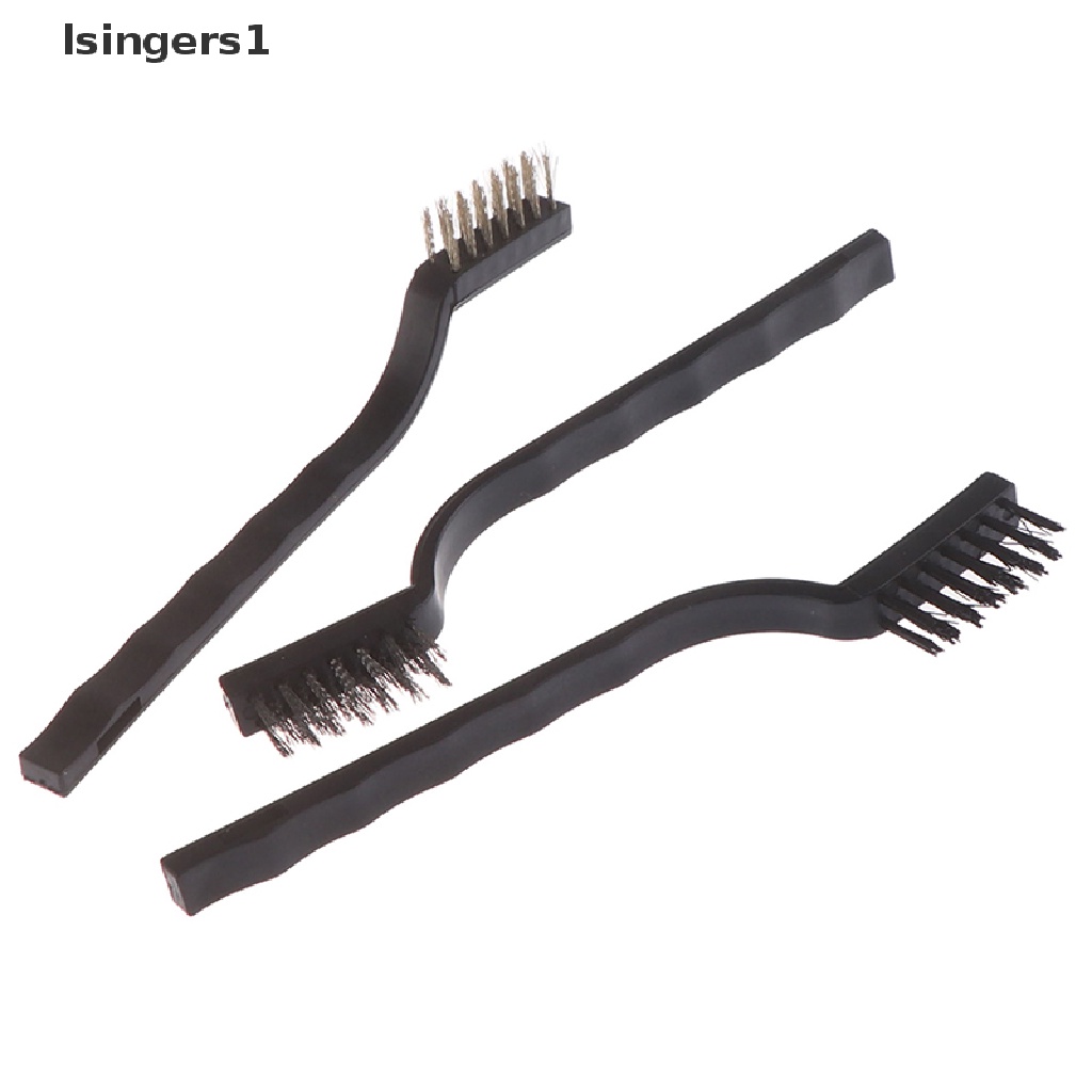 (lsingers1) 3pcs / Set Sikat Pembersih Karat Bahan Kawat Kuningan + Stainless Steel