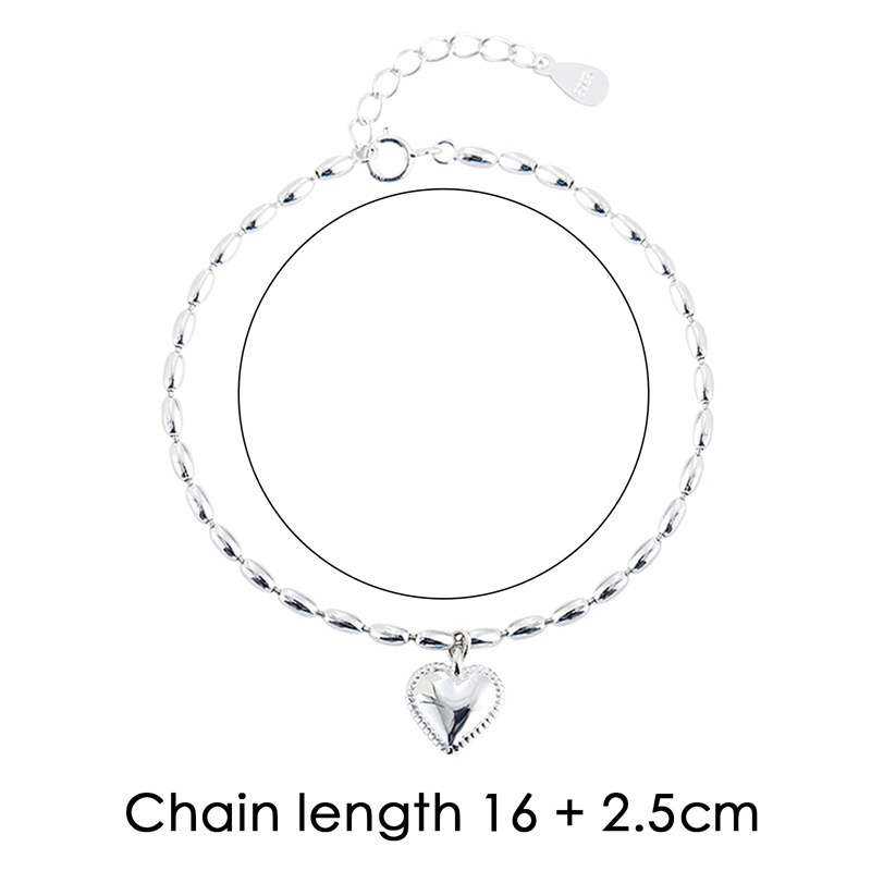 Fancyqube Gelang Bahan Sterling Silver 925 Desain Hati Untuk Wanita
