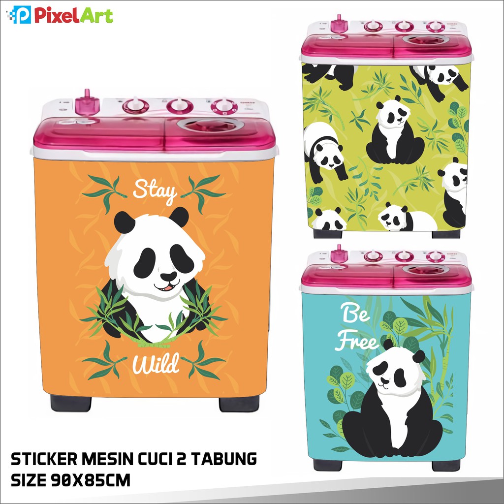 

STICKER MESIN CUCI 2 TABUNG STIKER MOTIF PANDA ANTI AIR LEM KUAT TAHAN BERTAHUN TAHUN
