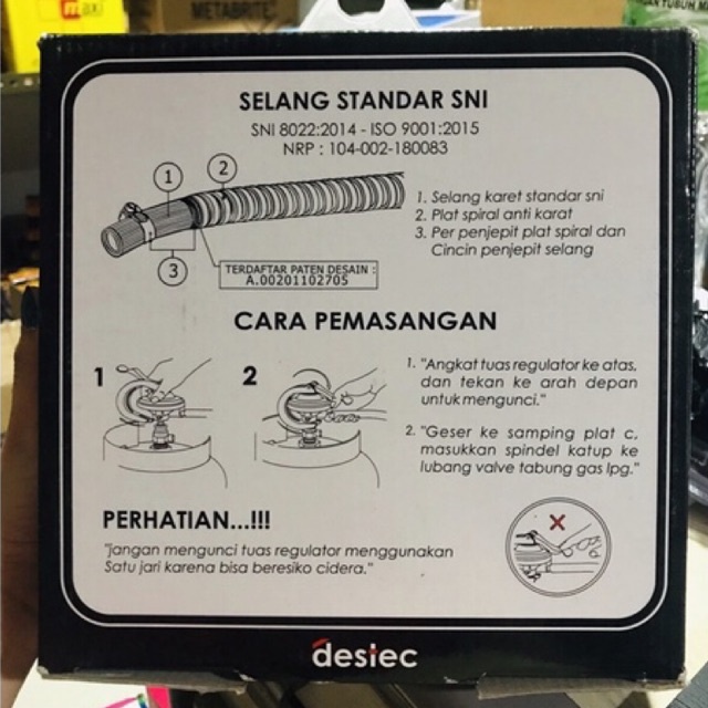 Regulator STARCAM Selang - Regulator Lengkap Selang Lpg Pengaman Meteran - Gas Regulator STAR CAM Tekanan Rendah SC-T12RMS standar SNI