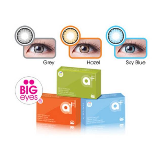 Softlens a+ BIG original/soflen warna bulanan x2 a+ big  BIG EYES kadar air tinggi normal s/d -6.00