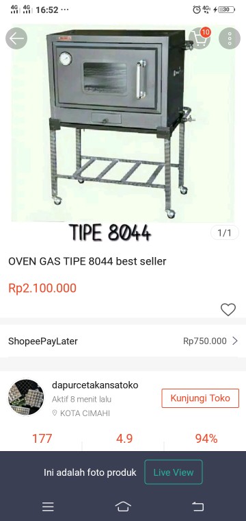 Oven Gas Tipe 8044 Best Seller Original