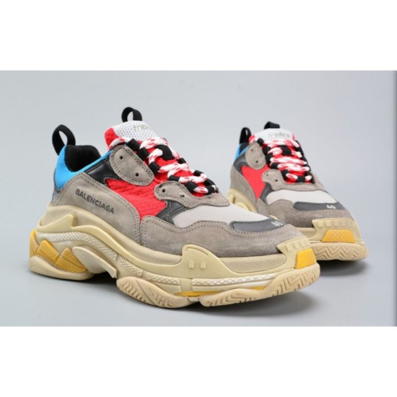 BALENCIAGA TRIPLE S GREY RED GRIS ROGUE