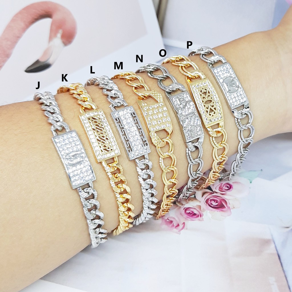 Gelang Tangan Xuping Rantai Plat Perhiasan Warna Emas Gold - BB498