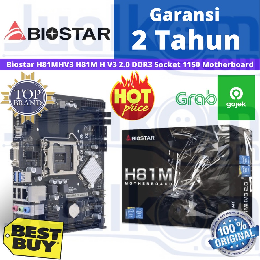 Biostar H81MHV3 H81MH V3 2.0 DDR3 Socket 1150 Motherboard