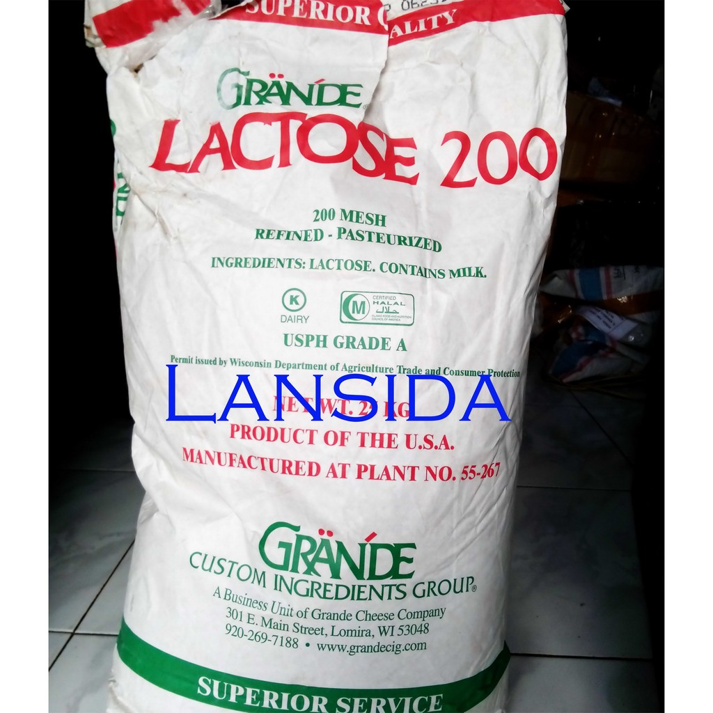 Lactose 1 Kg - Filler Laktosa USPH Laktose Grade A produk USA Saccharum lactis Laktos