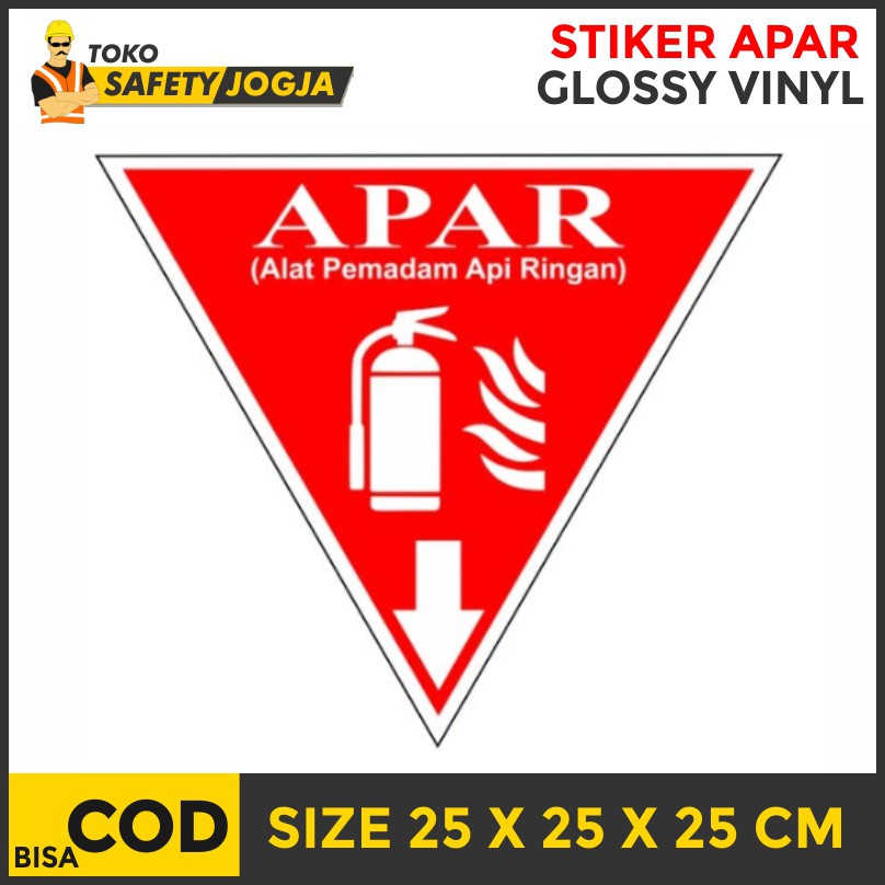 Sticker Segitiga APAR Alat Pemadam API 25x25 cm Jogja Solo Semarang