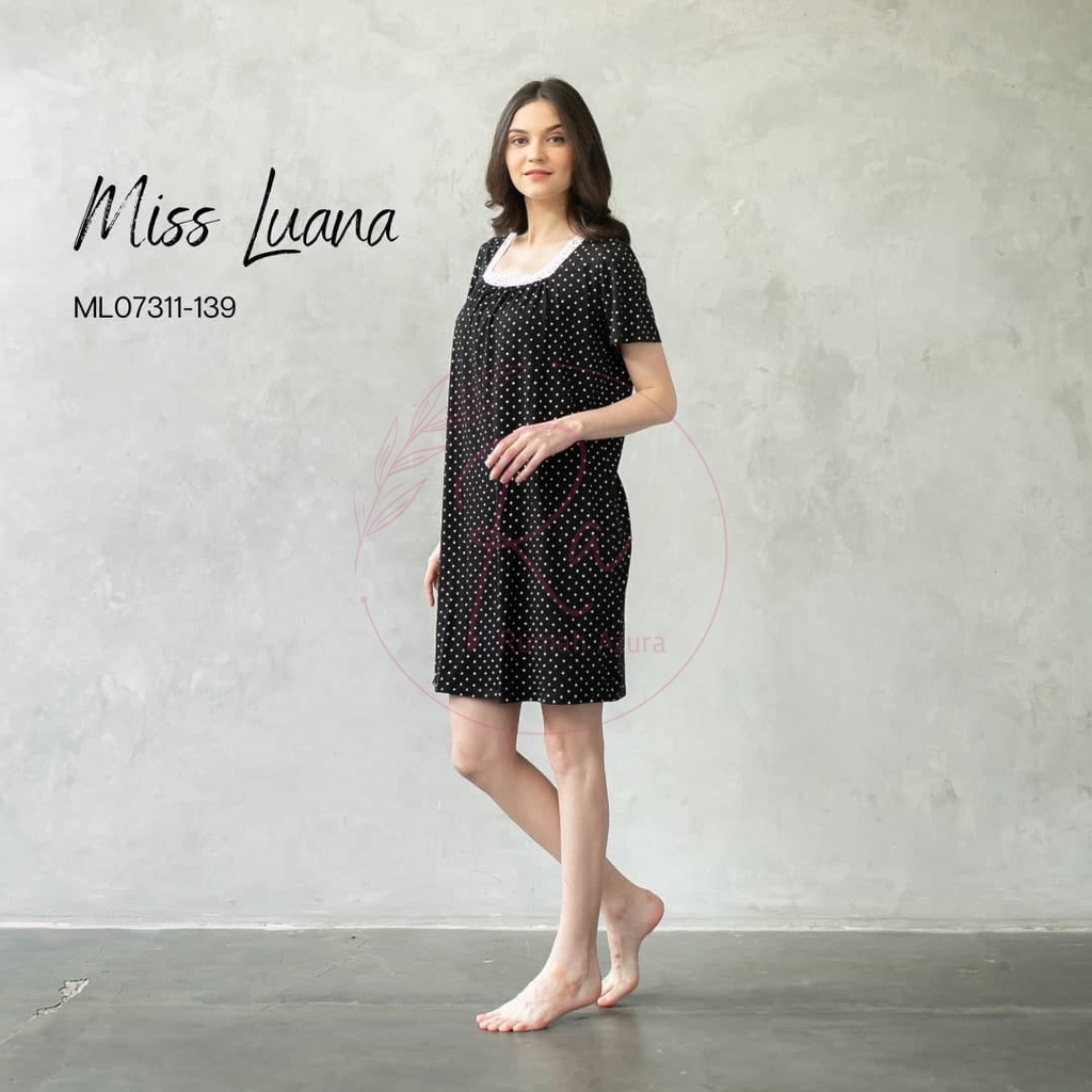 Rumahazura - Dress Miss Luana ML073-11 | Baju Tidur Adem | Baju Bigsize | Daster Murah | Daster Adem | Daster Hamil | Homedress | Sleepwear | Baju Murah-2