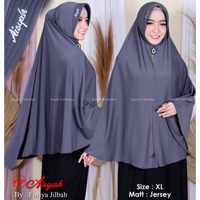 Khimar Jilbab Instan Oval Bordir XXL original Aisyah