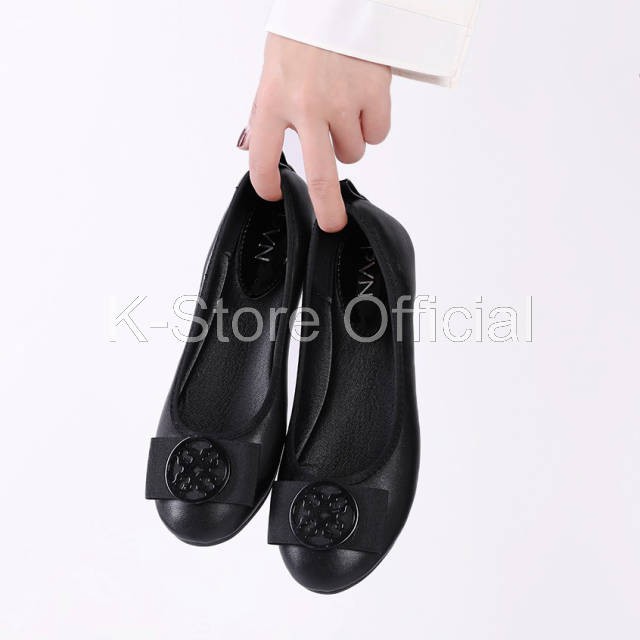 K-Store Official - PVN Yara Sepatu Flats Hitam Wanita Balet Women Shoes 030
