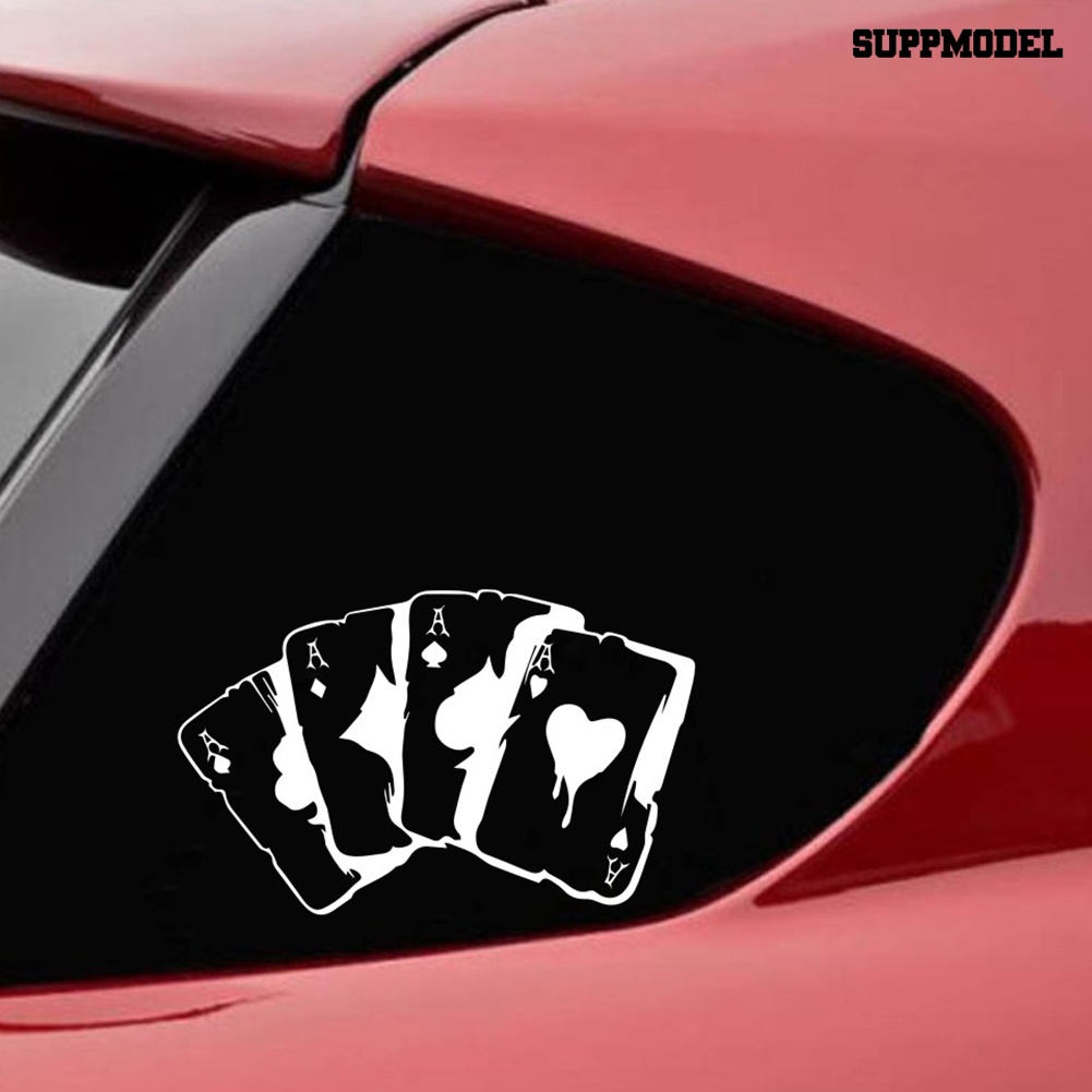 Stiker Reflektif Motif Kartu Poker Untuk Mobil / Motor