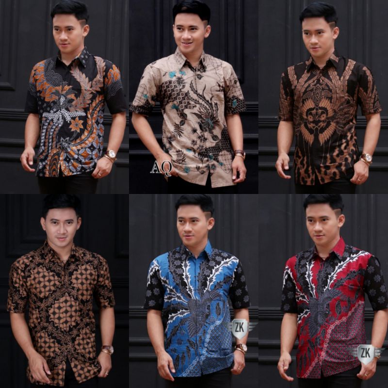 BAJU BATIK PRIA REGULER MODERN LENGAN PENDEK OB 514 SIZE M L XL XXL XXXL BATIK PRIA KANTOR