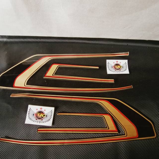 Striping honda gl 100 hitam emas