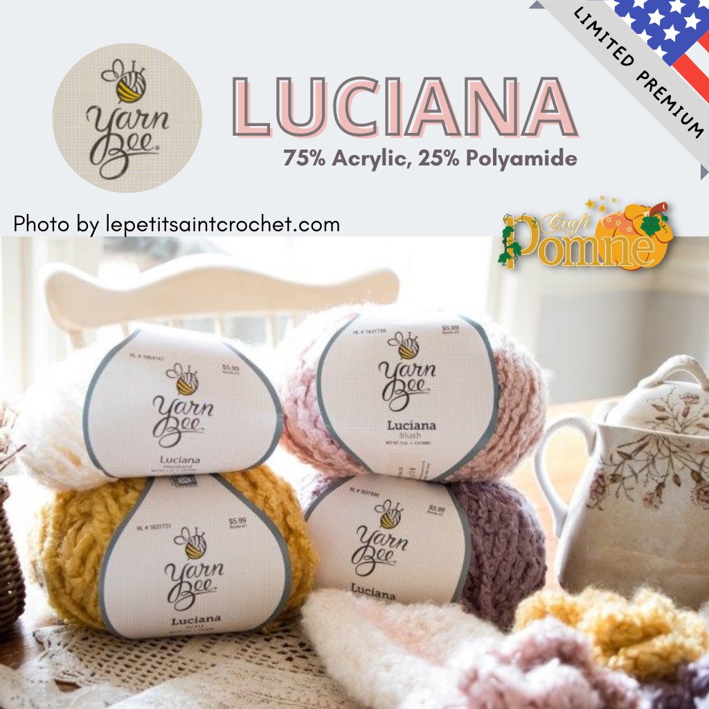 LIMITED USA - YARN BEE LUCIANA - SOFT ACRYLIC YARN FLUFFY PREMIUM CROCHET KNITTING YARN