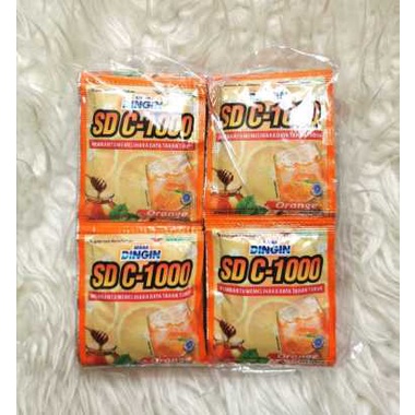 [1 Renceng Isi 12 Sachet] Segar Dingin C1000 Orange Renteng Vitamin C 1000 Saset 7 gr Oren SD C-1000 Powder Drink Jeruk Vit C Bubuk Instant Minuman Serbuk Instan Jeruk Nipis 7 gram Hijau