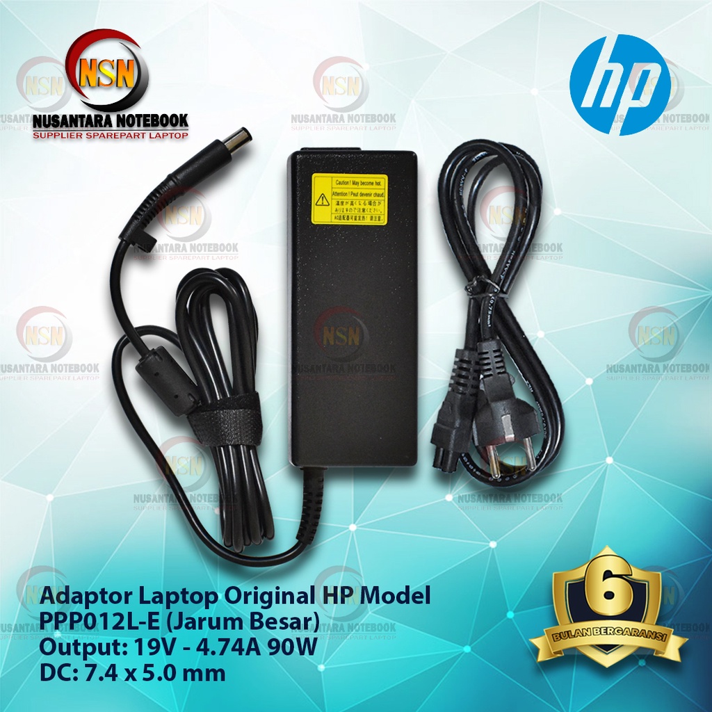 Adaptor Charger Original HP 19V - 4.74A 90W DC 7.4*5.0mm (Jarum Besar)