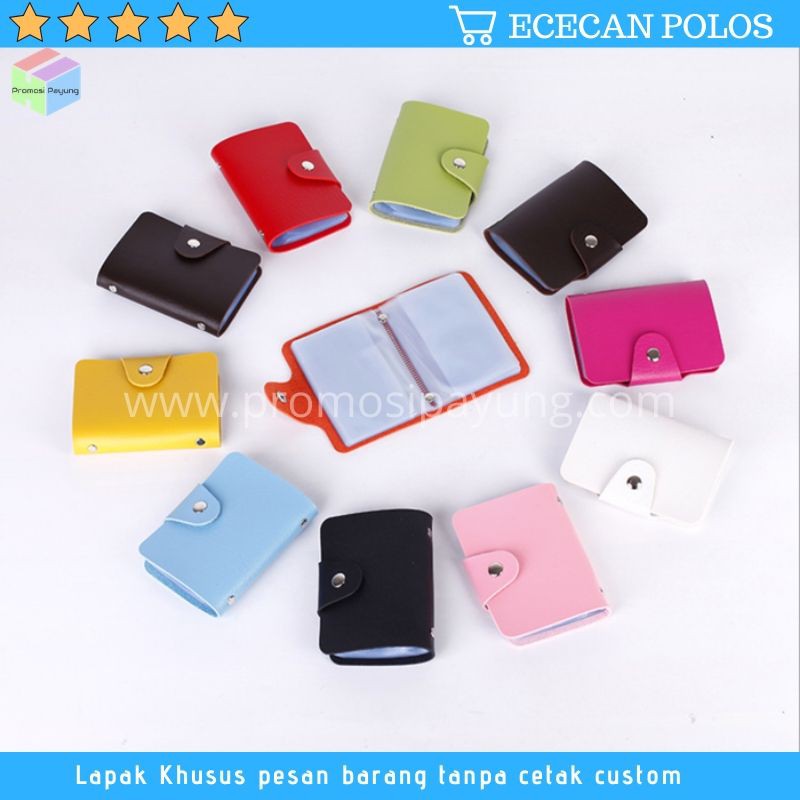 [polos eceran] DOMPET KULIT KARTU NAMA SOUVENIR NAME CARD HOLDER ORGANIZER ISI 24 - Pilih Warna