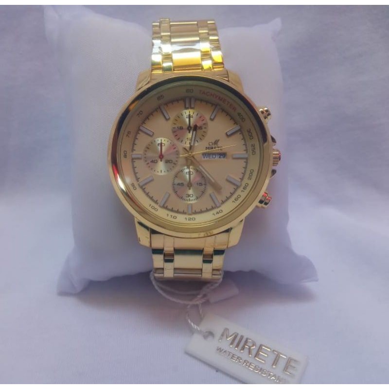 Jam Tangan Pria Mirete 4850 Original Gold