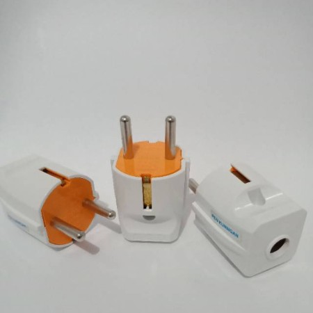 STEKER ARDE KEPALA KOTAK PERSEGI SEGI DUTRON COLOK COLOKAN SAMBUNGAN LISTRIK KUNINGAN ASLI 1 LUBANG OUTPUT TANPA KABEL