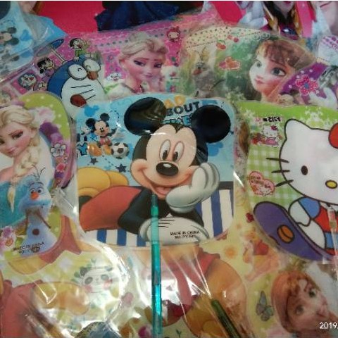 JUAL MURAH KIPAS SOUVENIR PLASTIK ATOM MOTIF KARTUN ULANG TAHUN Harga 7pcs